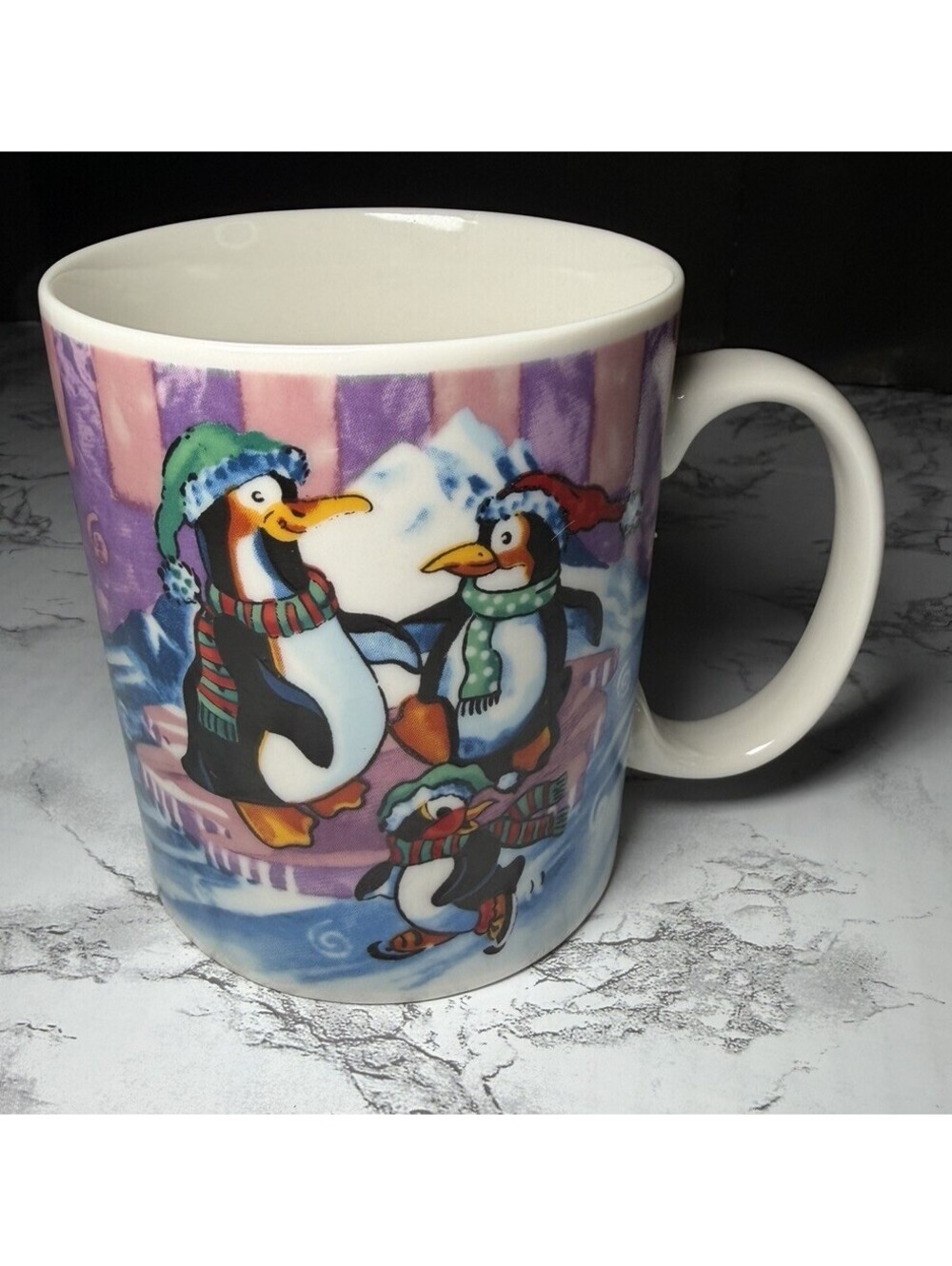 Gibson Vintage  Penguin Christmas Winter Novelty Coffee Mug 11 oz Ceramic